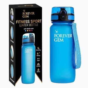 Water Bottle Blue 21 Oz Sports Chug Lid Plastic Leak Proof Gym Fitness Travel D1